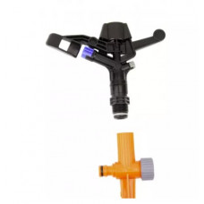Дождеватель ороситель импульсный на 2 форсунки 1/2" на ножке