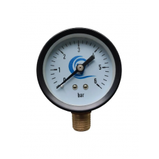 Манометр (0 - 6 bar) радиальный черный D=50мм 1/4"