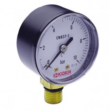 Манометр (0-10 bar) радиальный D=50мм  1/4"