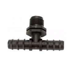 Тройник для капельной трубки 16 мм наружная резьба 1/2"